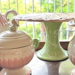 Vintage Fairytale Garden Party Tea and Pastry Set, Like New