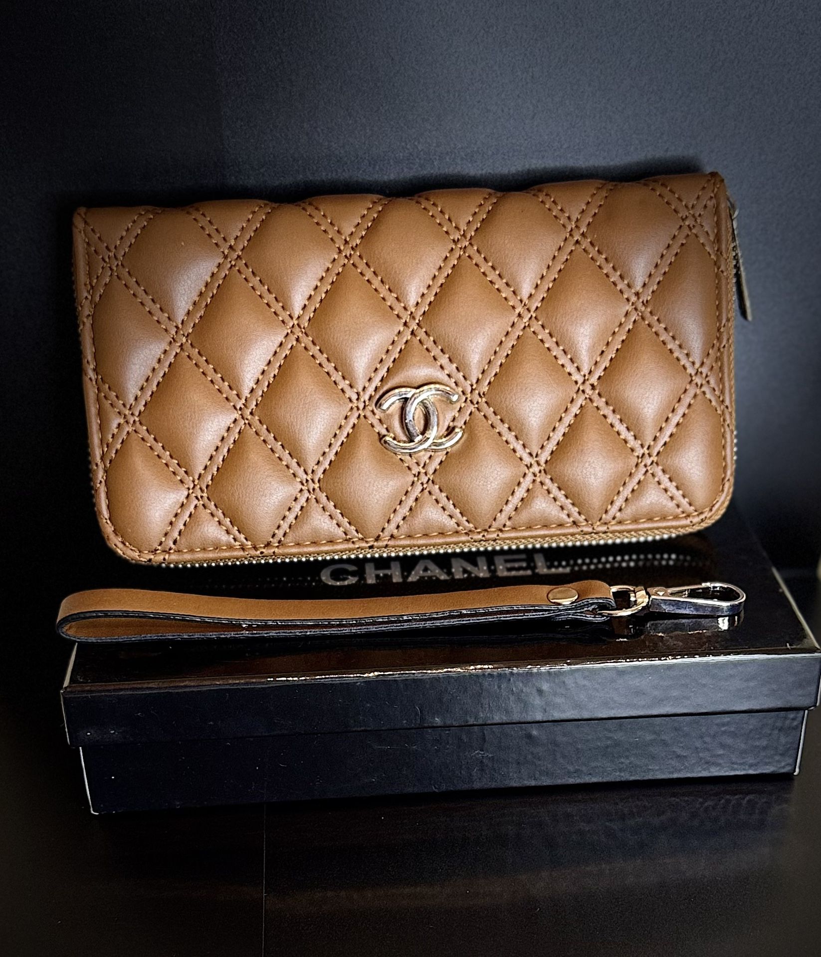 Caramel Brown Leather Chanel Purse