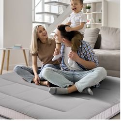 Extra Thick Floor Futon Mattress, Foldable Japanese Floor Mattress Tatami Pad Floor Mattress for Adults Floor Bed Roll Up Mattress Guest Mattress, Gre