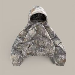 Tree Camo Leaves Retro Hoodie