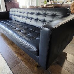 Diven Brio Italian Blue Leather Sofa - [Excellent Condtion!!]
