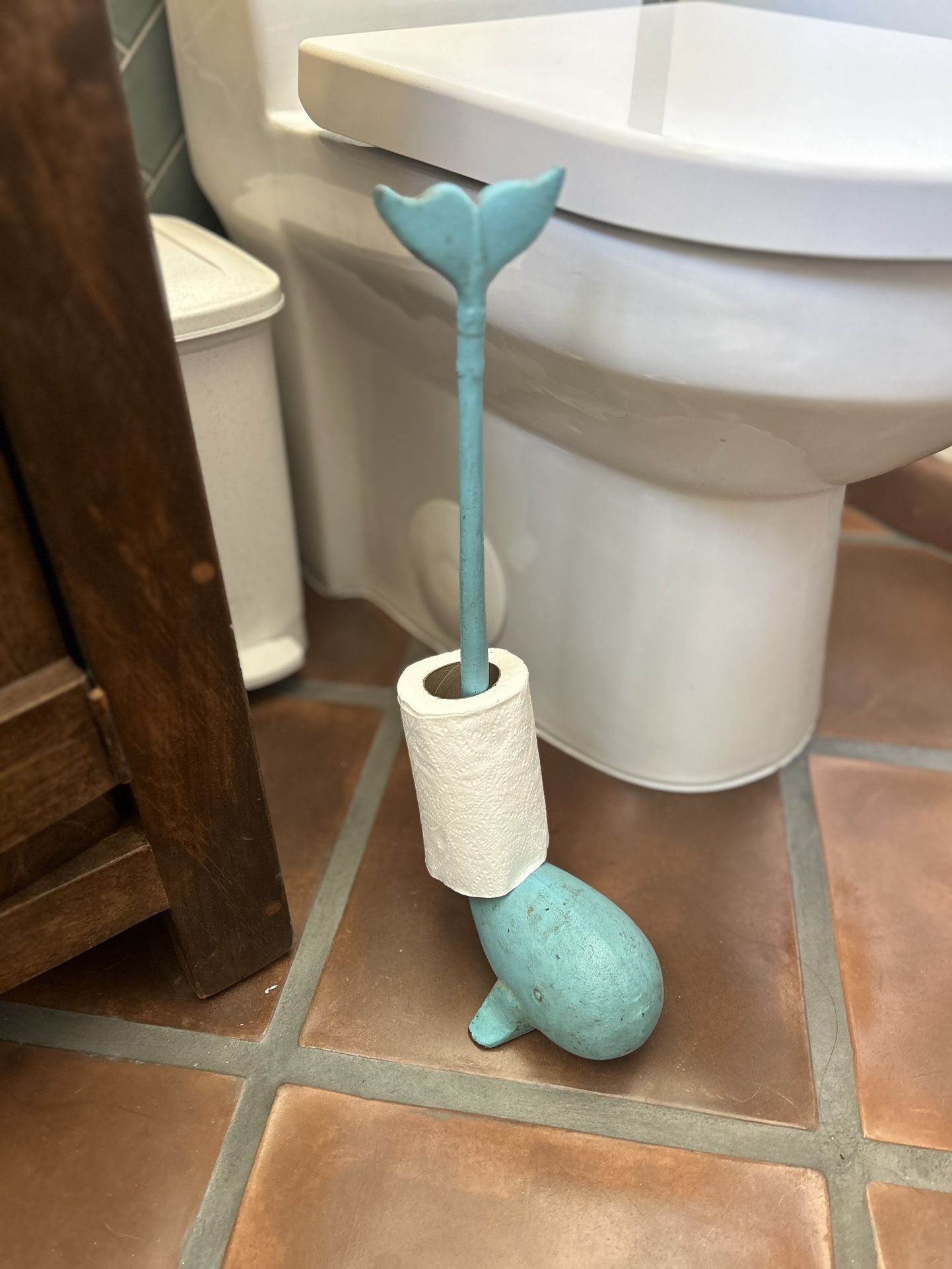 Blue Whale Bathroom Toilet Paper Roll Holder Or Kitchen Paper Towel Holder