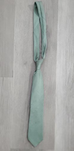 Pierre Cardin 100% Silk Tie Mint Green Cream Geometric Link Chain Pattern Vintage