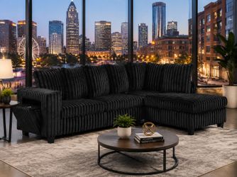 MODERN BLACK CORDORY SECTIONAL 