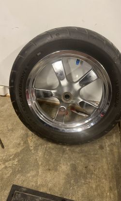 16 “ Rim For Sportster . Needs new wheel Bearings .