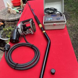 Lindgren-Pitman S-3000 Electric Reel with Penn Senator 12/0, Deep Drop Rod and 36V/24V Power Supply 