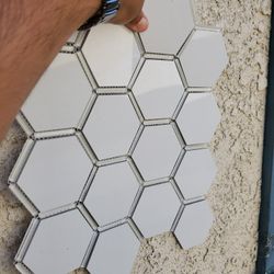 12x12 Porcelain + Glass Combo Mosaic Tile Polished