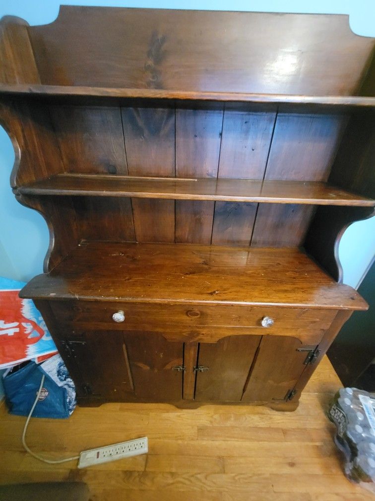 Antique Kitchen Buffet Open Display Cabinet