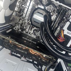 Full Gaming PC Setup – GTX 1070, Liquid Cooled, 16GB RAM + Monitor & Keyboards