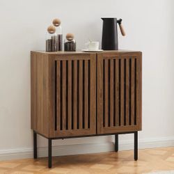 ❤️‍🔥 #C Grille Buffet Cabinet with Storage, Sideboards 2 Doors with Metal Base and Adjustable Shelf for Kitchen