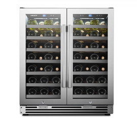 New - Lanbopro 52 Bottle Dual Door Wine Cooler - LP66D