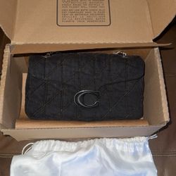 Coach Black Denim Tabby 26