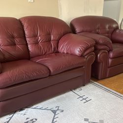 Comfy Burgundy Couch Set