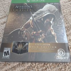 Xbox One Assassins Creed Origins Steelbook Gold Edition, Assassin's Creed Unity Limited Edition, Xbox 360 Mass Effect Trilogy