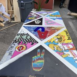 Custom Painted 6ft Plastic Folding Table 