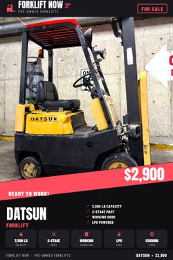 DATSUN forklift 3500 lb capacity ,2 stage working good