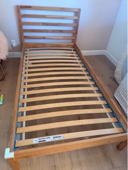 Wooden twin bed frame