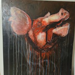  Creepy Pig  Painting 