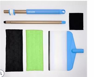 EZClean 3-in-1 Wet/Dry Squeegee with Microfiber,Hair Removing Pad