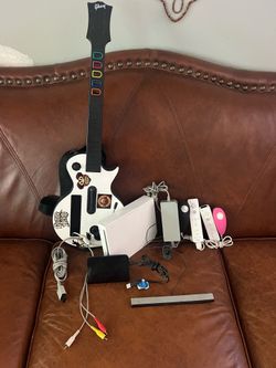 Nintendo Wii guitar hero set