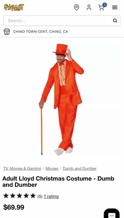 Men’s Dumb and Dumber Lloyd Orange Tuxedo Halloween Costume