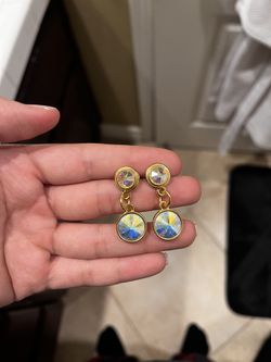 Gold iridescent dangle earrings