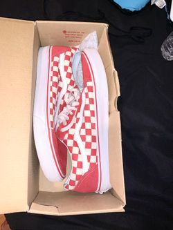 Red checkered vans