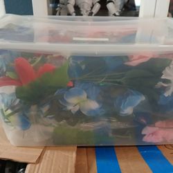 Large Tub Faux Flowers 