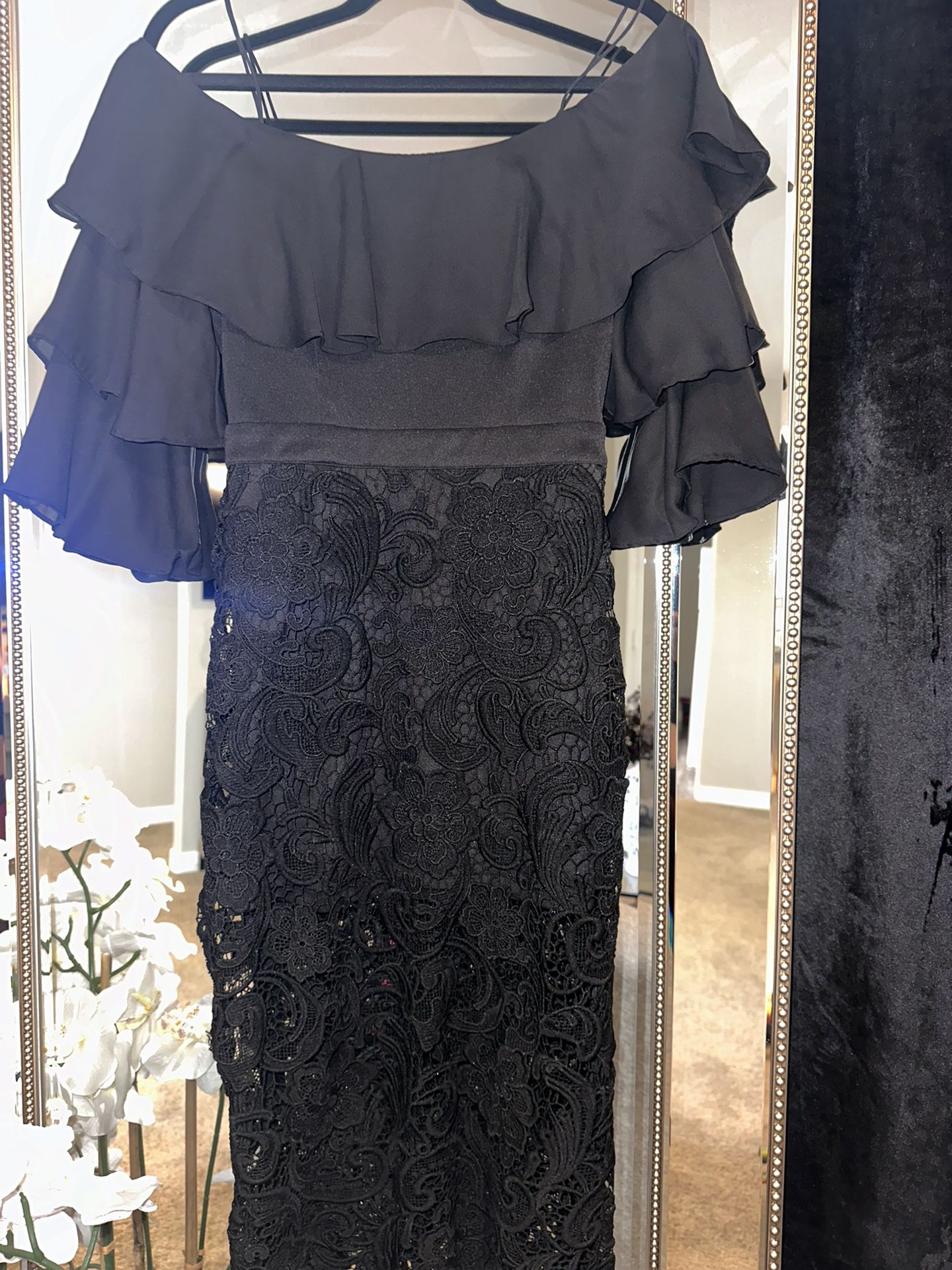 Guipure Black Dress Size S