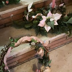 Handmade Small Wreath, Candle Centerpiece, And Medium Floral Set 