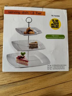 3-Tier Porcelain Serving Dish Stand