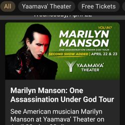 Marilyn Manson Tickets YAAMAVA 