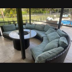 Patio Couch And Firepit  This Sold Here I Missed It.  I Want To Purchase It 