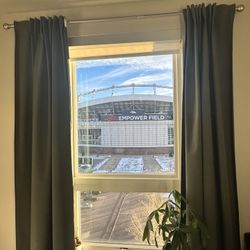 Green Curtains And Rod