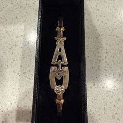 14k Gold And Sterling 925 Anna Maria Island Bangle Bracelet 