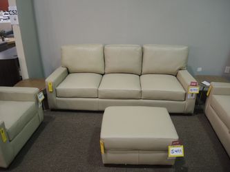 Rocky Mountain Leather Hamilton Leather Track Arm Sofa