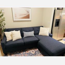 Navy Blue Chaise Sofa & Sleeper