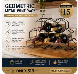 Modern Geometric Countertop Wine Rack
