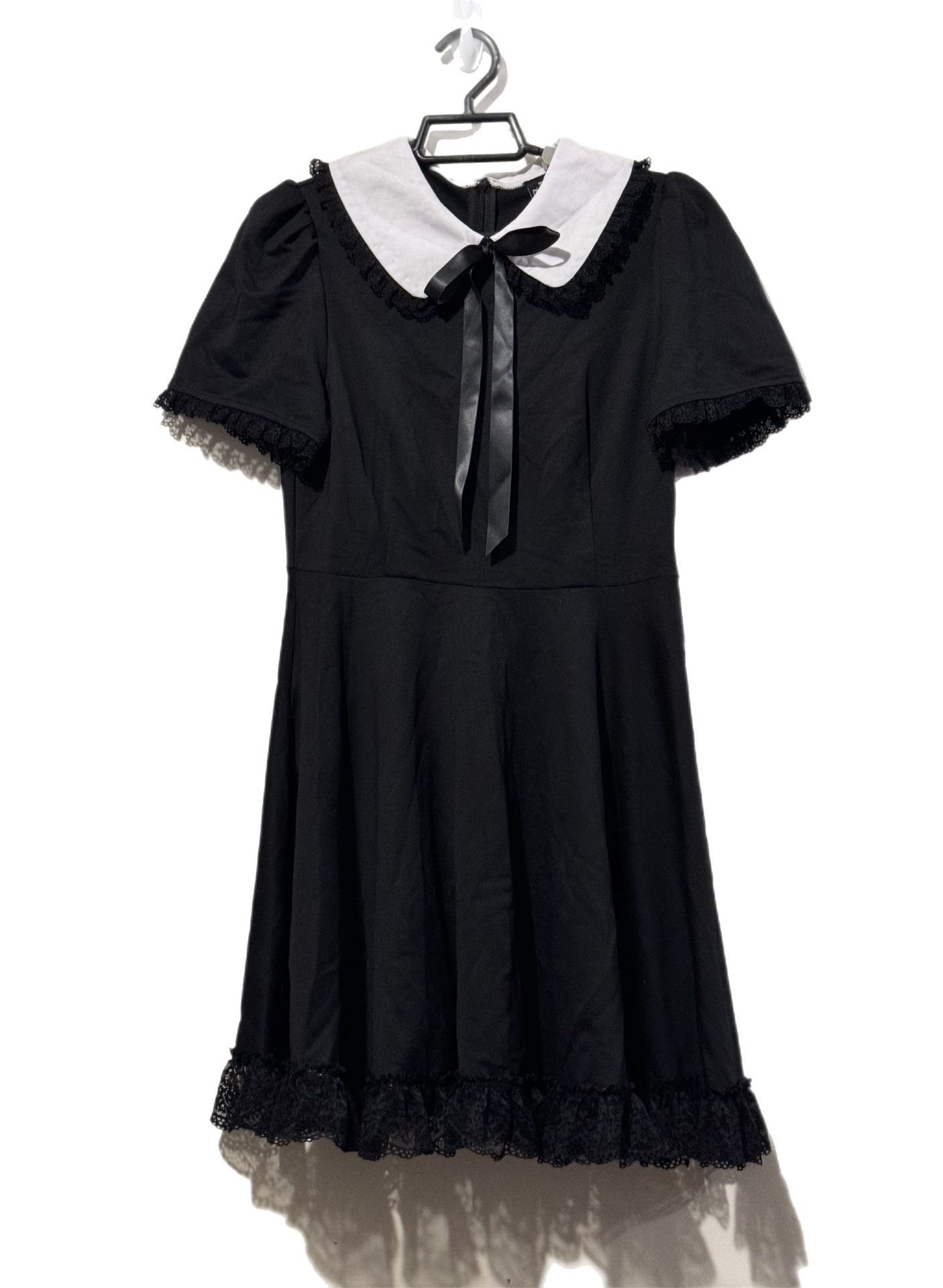 The Grave Girls Soul’s Embrace Mini Babydoll Dress Sz S Black White Stretchy NWT