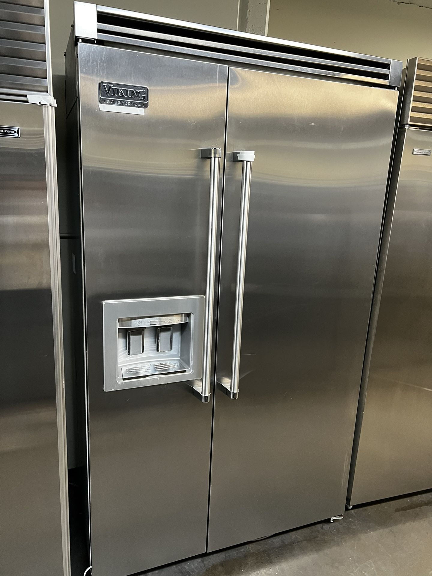 Viking 48”Wide Built In Side By Side Refrigerator Stainless Steel