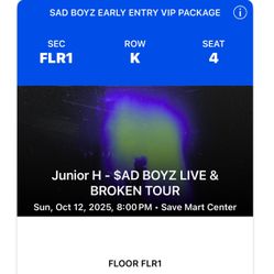 Junior H Savemart Center Floor vip W/early Entery $500