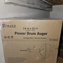 New Power Drum Auger 1/4 In X 25 Ft