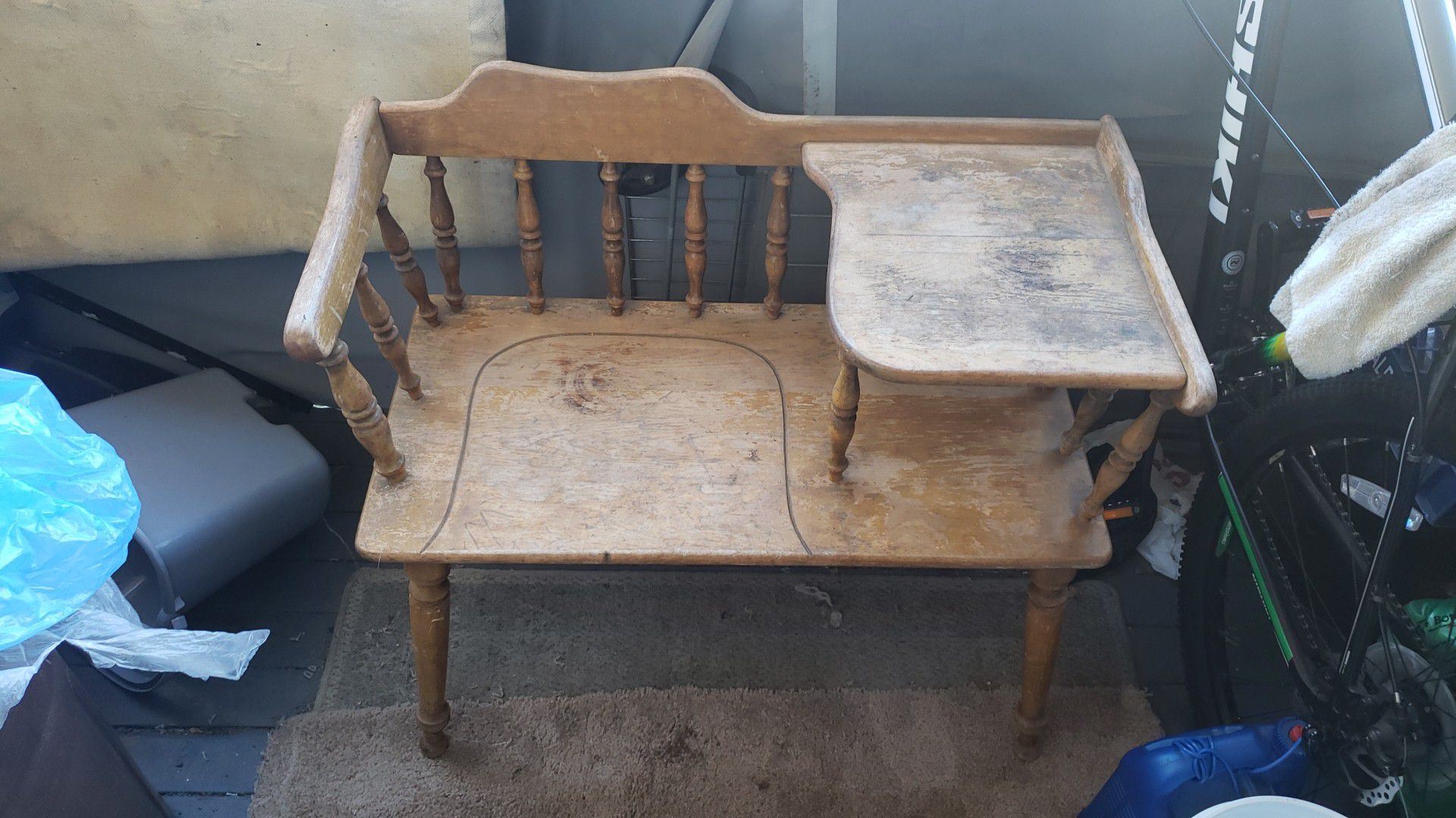 Left handed antique school chair