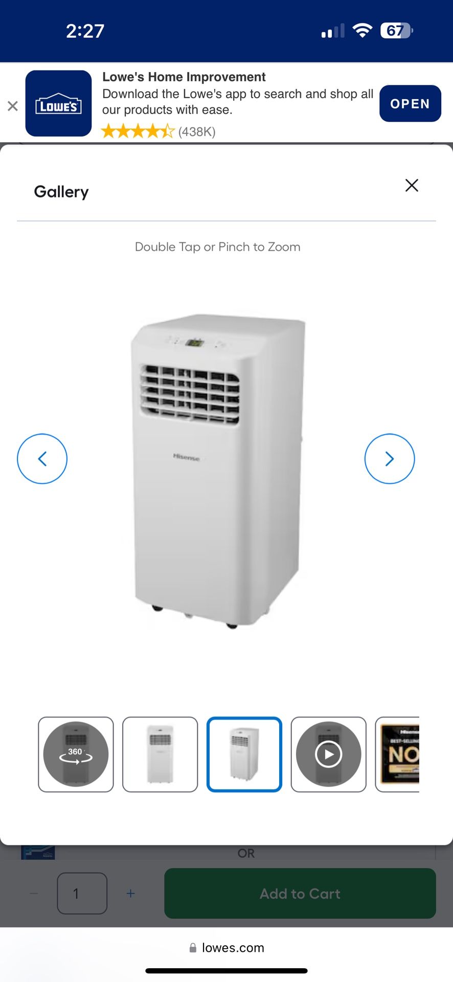Hisense AC window unit