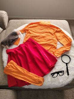 Velma Scooby-Doo Cosplay Costume 7 Piece Complete Set Size m EUC