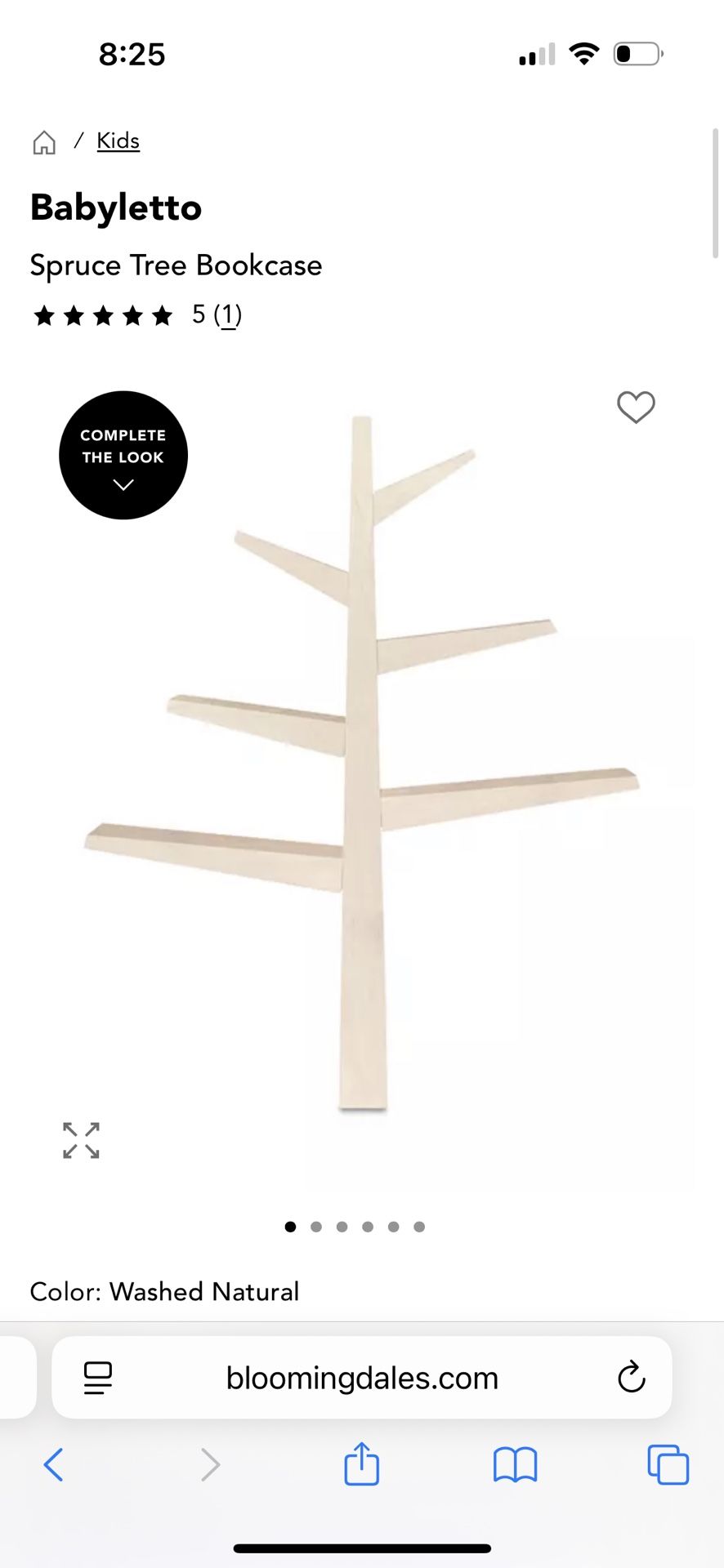 Babyletto Grey Spruce Tree Bookcase Book Shelf