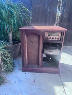 Antique radio and record player
