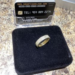 14K Yellow Gold Natural Diamonds Ring Band 3.5 Total Carat Weight Size 10 