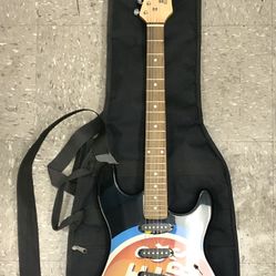 Dave & Busters Electric Guitar 5 String Logo Design Brand Pickups Bridge Fretboard Body Neck Tone Music Audio Record Concert Performance Collectable