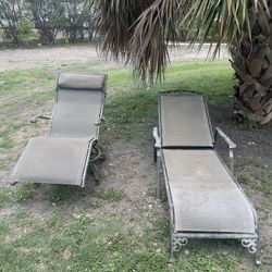 Two Chaise Patio Lounge Chairs